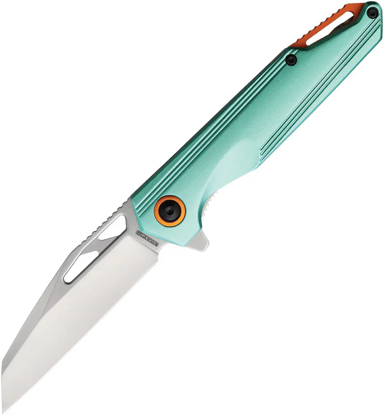ROUGH RIDER MIAMI FAST LINERLOCK TEAL ALUMINUM FOLDING D2 STEEL POCKET KNIFE 2639