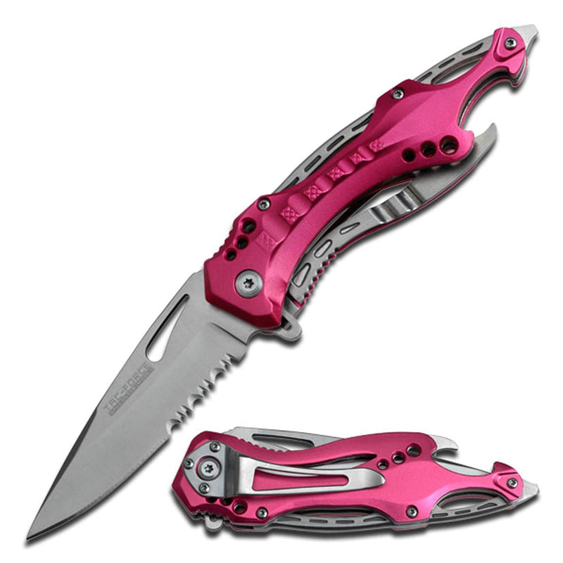 8" TAC FORCE MILITARY PINK SPRING ASSISTED TACTICAL FOLDING KNIFE TF-705PK