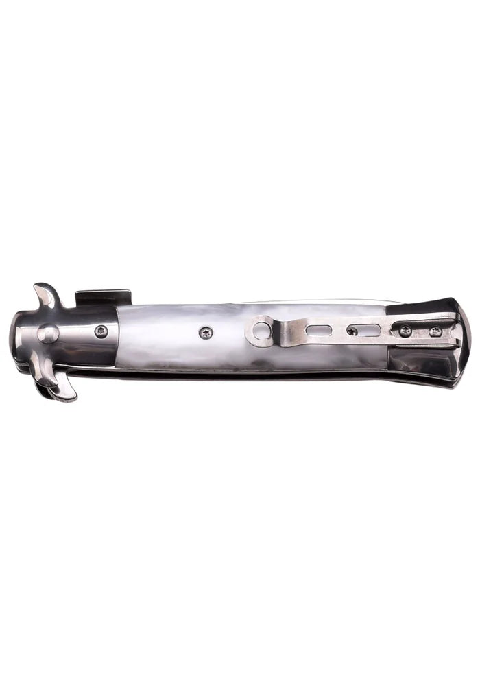 TAC-FORCE - SPRING ASSISTED Stiletto Style White Pearl KNIFE - TF-575WP