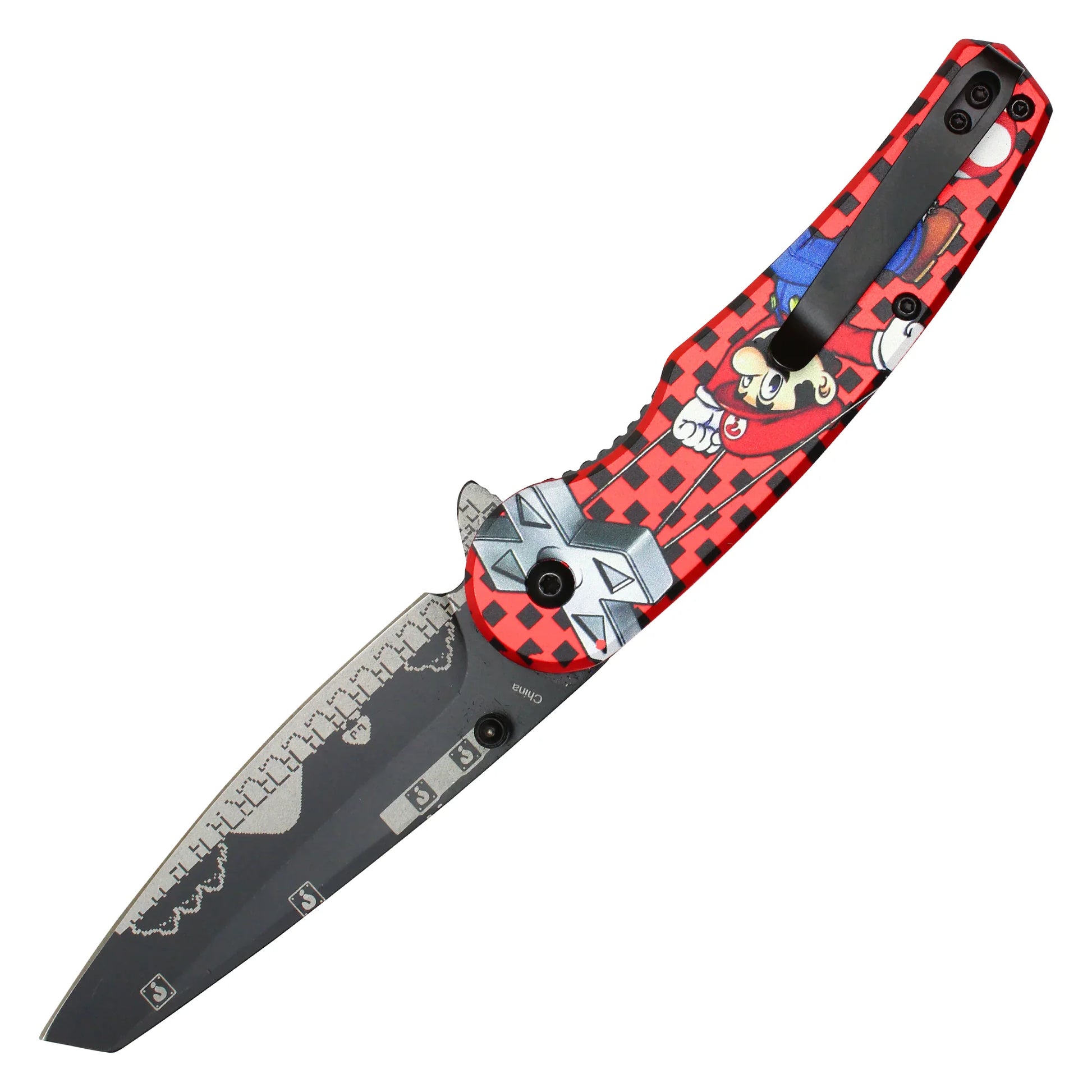 Super Mario Bros - 8" Red Mario D-Pad | Spring Assisted Pocket Knife