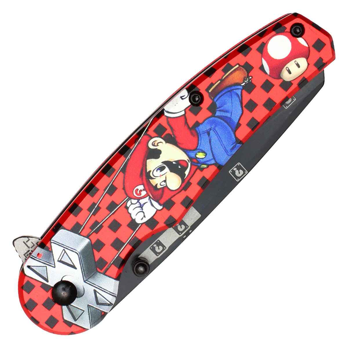Super Mario Bros - 8" Red Mario D-Pad | Spring Assisted Pocket Knife