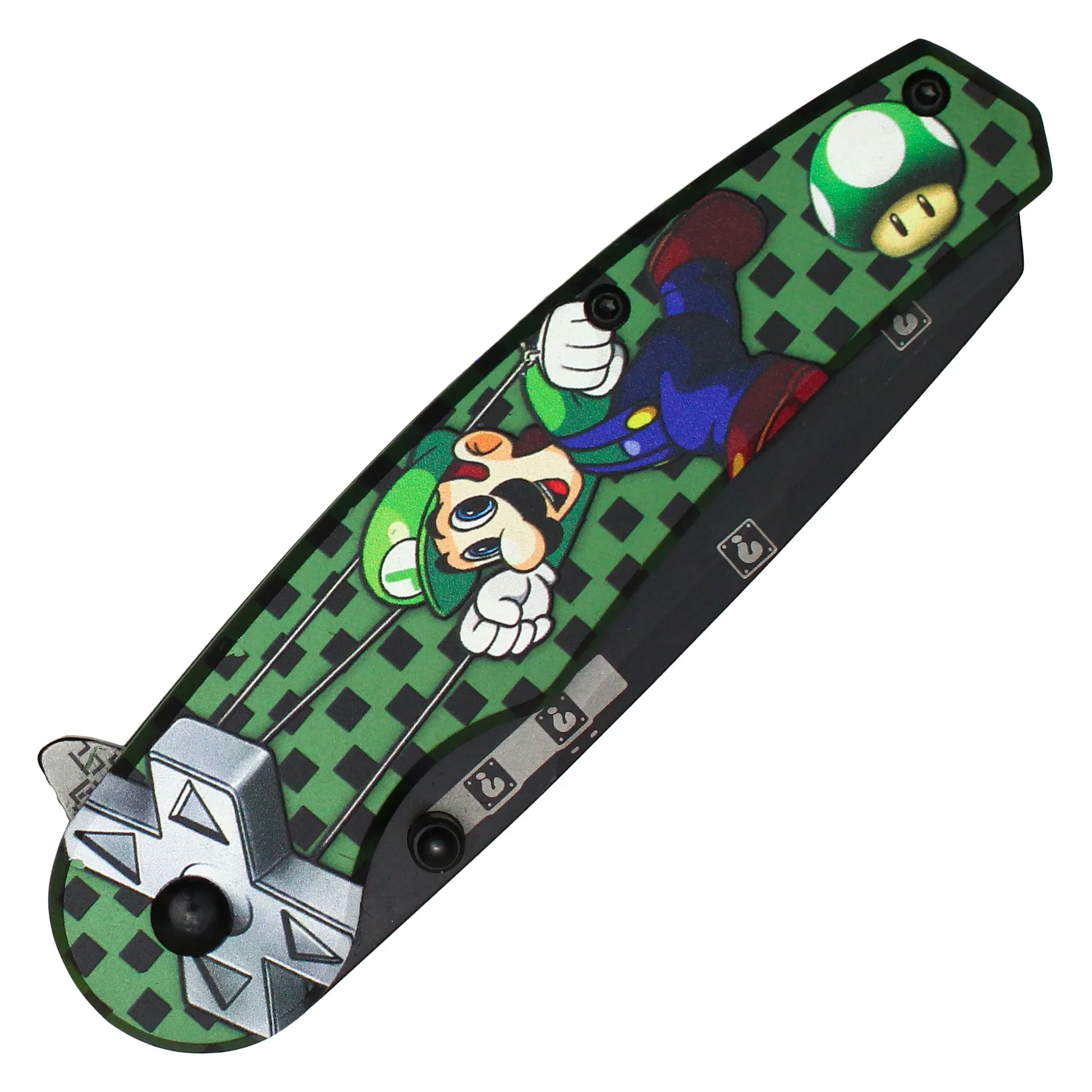 Super Mario Bros - 8" Green Luigi D-Pad | Spring Assisted Pocket Knife