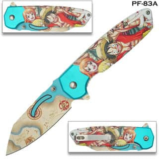 Anime Print Handle Spring Assist Pocket Knife