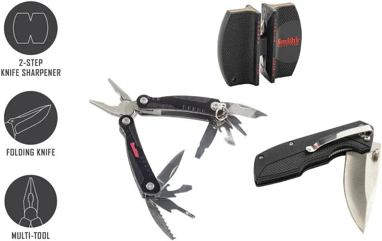 Smith’s Sharpeners EdgeSport Combo Folding Knife & Sharpener – 3” Stainless Blade – Model 51231