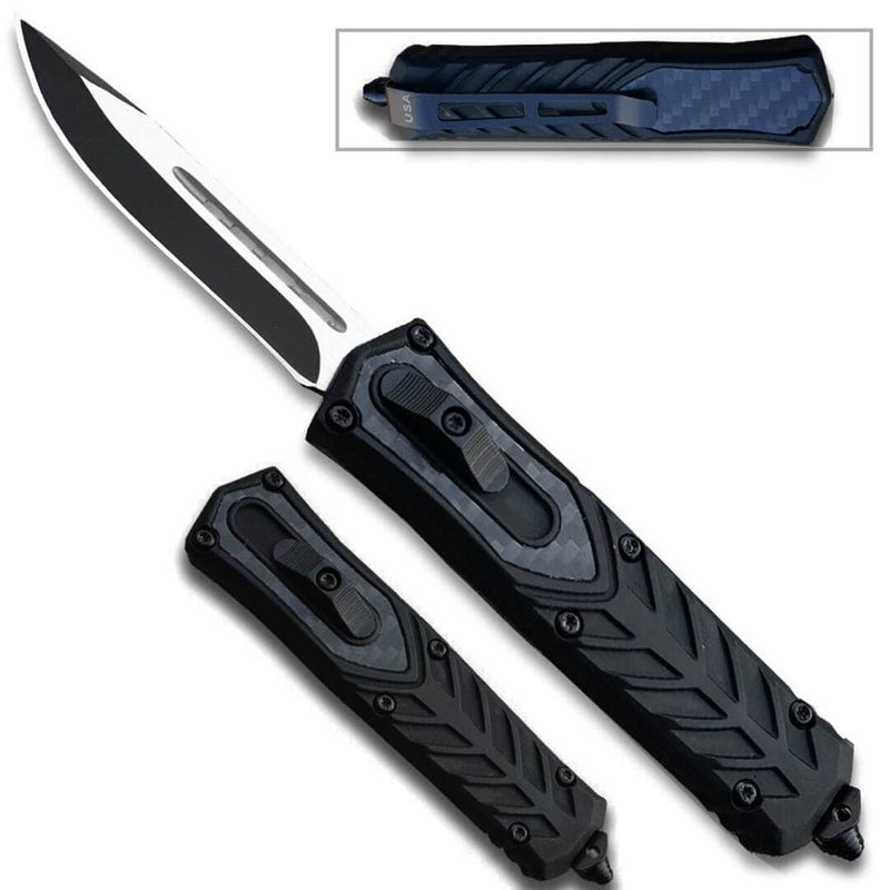 Delta Force Medium OTF Carbon Fiber Black Drop Point Edge Knife