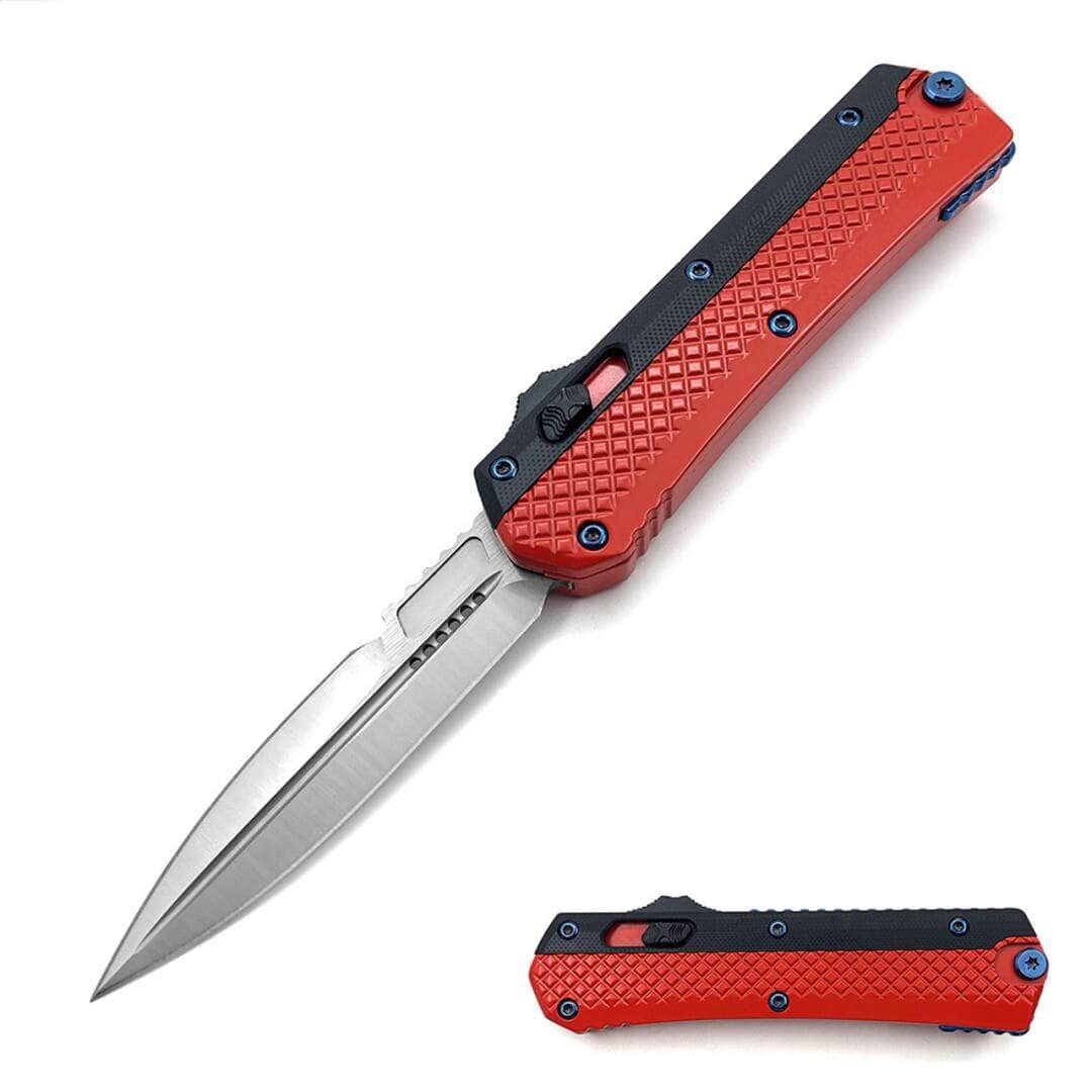 Red two tone OTF Automatic Knife – 3.5” Double Edge Spear Point