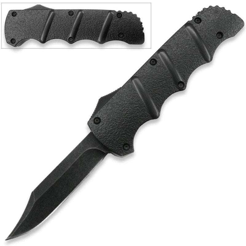 Kalashnikov-Style OTF Automatic Knife – Black Drop Point