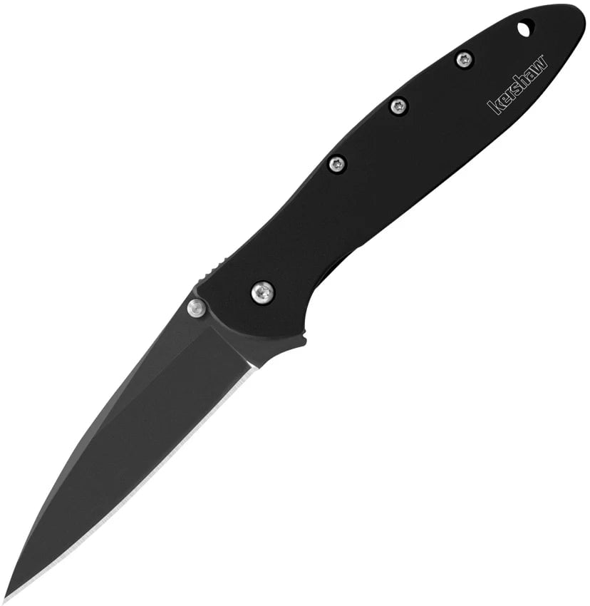 KERSHAW LEEK FRAMELOCK A/O BLACK ALUMINUM POCKET KNIFE 1660H3X