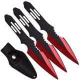 Perfect Point Throwing Knives Set, 3 Red 5.5" Throwers - PP-595-3RD
