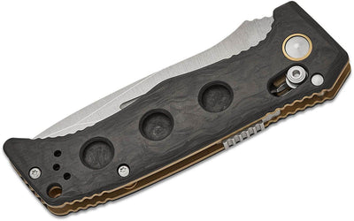 Benchmade 2730-03 Shane Sibert Mini Adamas AUTO Folding Knife 3.25" CPM-MagnaCut Satin Plain Blade, Marbled Carbon Fiber Handles, Reversible Clip BM-2730-03