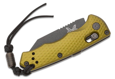 Benchmade 2900BK-2 AUTO Immunity Folding Knife 2.49" CPM-M4 Cobalt Black Wharncliffe Blade, Woodland Green Billet Aluminum Handle