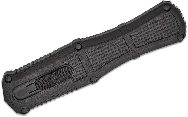 Benchmade 3370GY Claymore OTF AUTO Knife 3.89" CPM-D2 Smoke Gray PVD Double Edge Dagger Blade, Black Grivory Handle