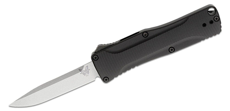 Benchmade 4850 Om OTF AUTO Knife 2.475" S30V Satin Clip Point Blade, Black Aluminum Handle