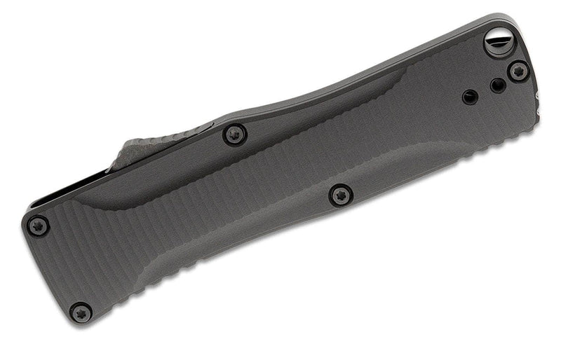 Benchmade 4850 Om OTF AUTO Knife 2.475" S30V Satin Clip Point Blade, Black Aluminum Handle