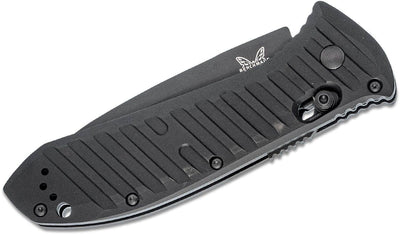 Benchmade Presidio AUTO Folding Knife 3.72" Black S30V Drop Point Combo Blade, Milled Black Aluminum Handle BM-5700SBK