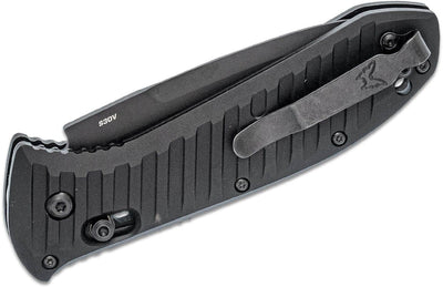 Benchmade Presidio AUTO Folding Knife 3.72" Black S30V Drop Point Combo Blade, Milled Black Aluminum Handle BM-5700SBK