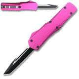 Electrifying California Legal OTF Dual Action Knife (Pink) Tanto Blade 944-T-PK