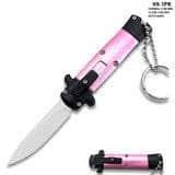 Mini Pink Key Chain OTF Knife Drop Point 99-1PK