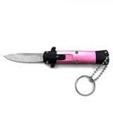 Mini Pink Key Chain OTF Knife Drop Point 99-1PK