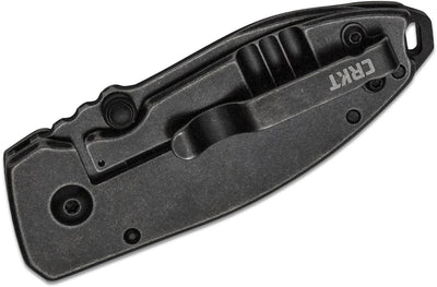 Columbia River CRKT 2490KS Lucas Burnley Squid Folding 2.14" Blackwashed Plain Blade, Stainless Steel Handles, Frame Lock