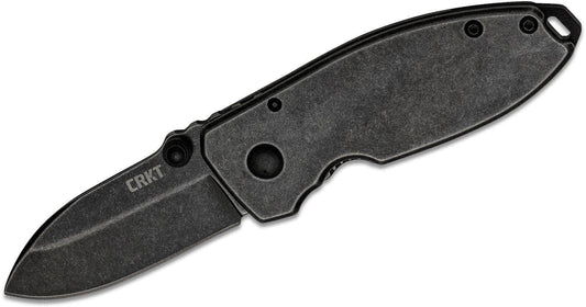 Columbia River CRKT 2490KS Lucas Burnley Squid Folding 2.14" Blackwashed Plain Blade, Stainless Steel Handles, Frame Lock