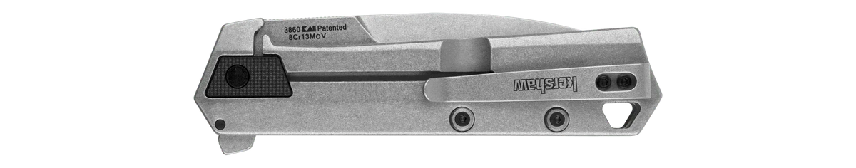 Kershaw Oblivion Assisted Folding Knife – 3.5" Stonewashed Spear Point Blade | Stainless Steel & Black GFN Handle | Model 3860