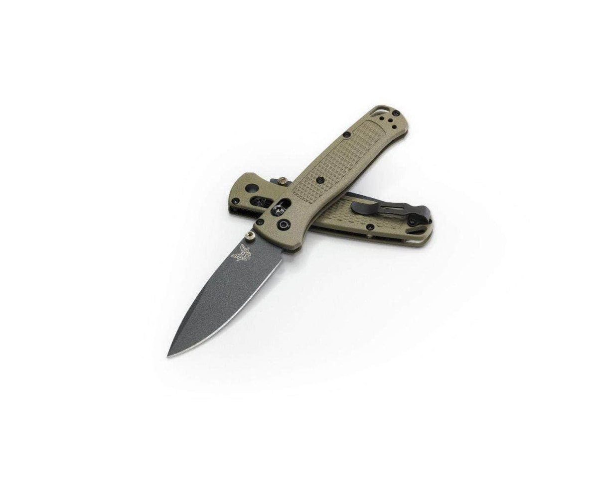 BENCHMADE BUGOUT AXIS FOLDING KNIFE RANGER GREEN 3.24" S30V DROP POINT GRAY 535GRY-1