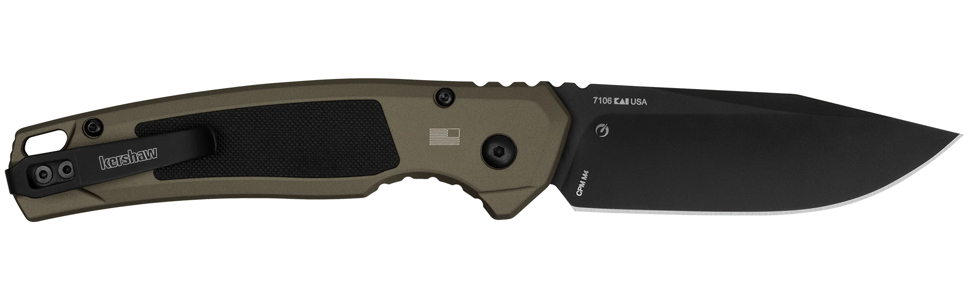 Kershaw Launch 21 Tactical Automatic Knife FDE Al + Black G-10 (3.4" Black M4)