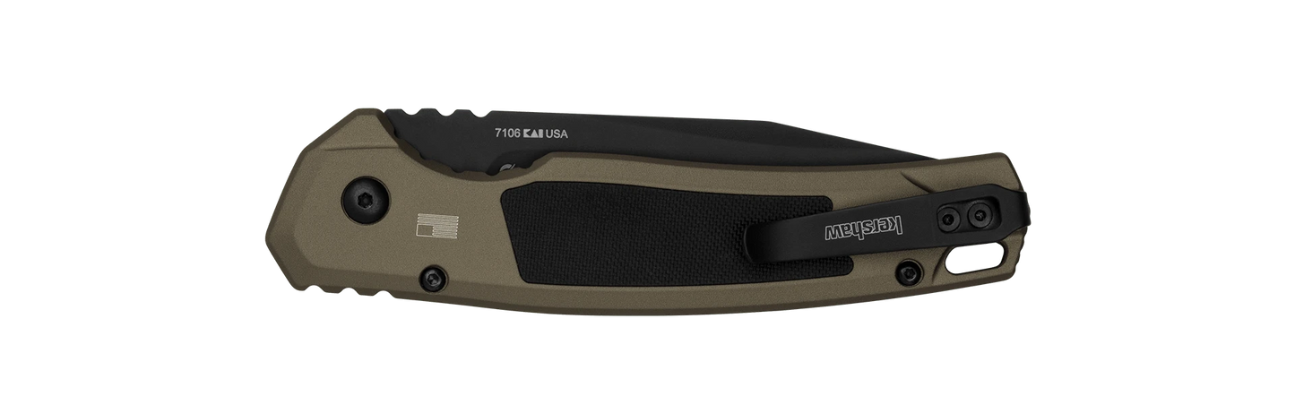 Kershaw Launch 21 Tactical Automatic Knife FDE Al + Black G-10 (3.4" Black M4)