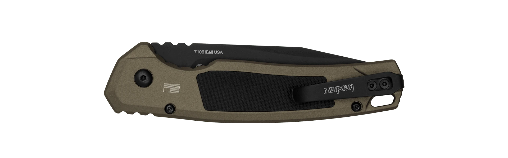 Kershaw Launch 21 Tactical Automatic Knife FDE Al + Black G-10 (3.4" Black M4)