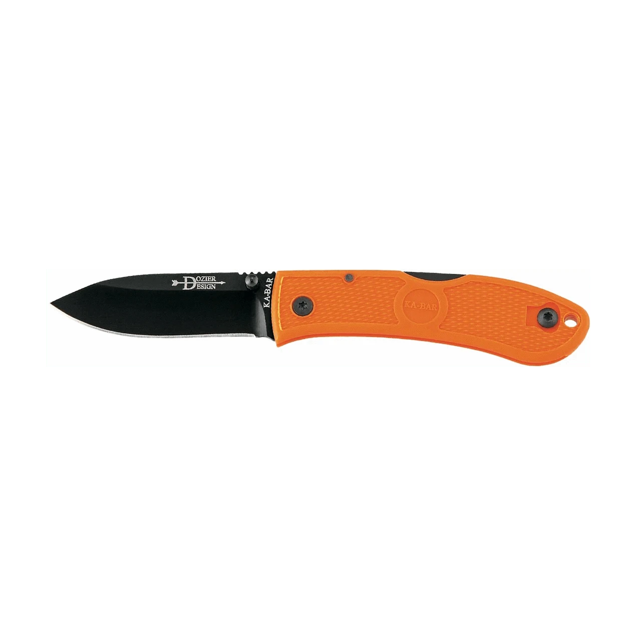 KA-BAR Dozier D2 Folding Hunter, 3" D2 Blade, Orange Zytel Handle - 4062BO