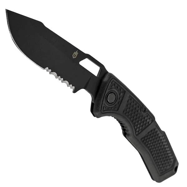 Gerber Order Lockback Knife Black GFN (3.125" Black Serr) 30-001011