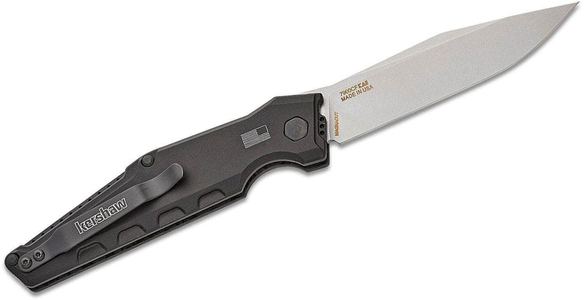 Kershaw 7900CF Launch 7 AUTO Folding Knife 3.75" Stonewashed MagnaCut Clip Point Blade