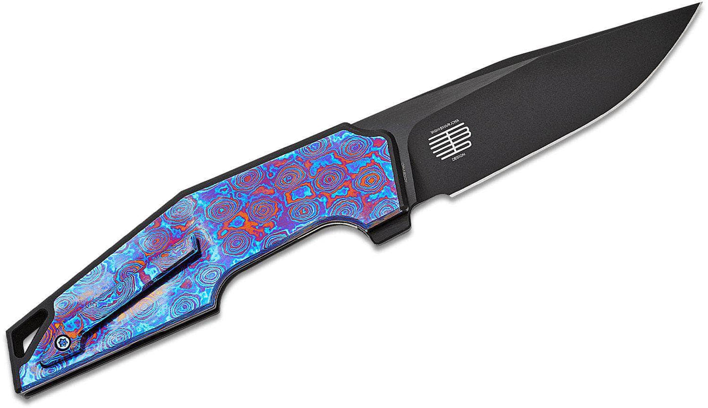 WEKNIFE OAO (One and Only) Flipper Knife Titanium & Timascus Handle (3.4" CPM 20CV Blade) WE23001-4