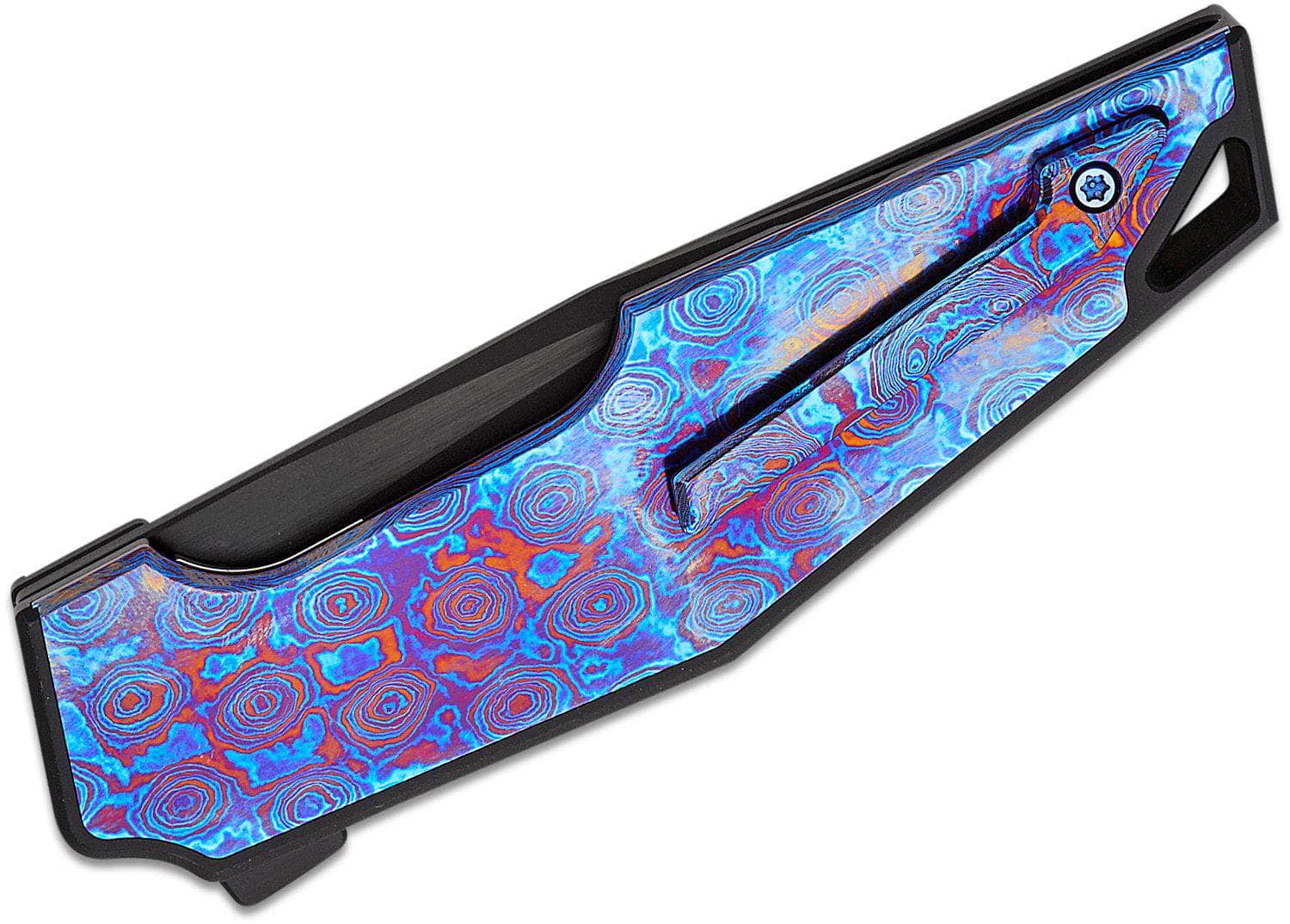 WEKNIFE OAO (One and Only) Flipper Knife Titanium & Timascus Handle (3.4" CPM 20CV Blade) WE23001-4