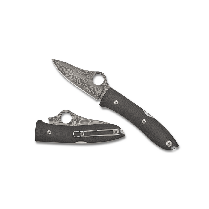 SpyOpera Sprint Run with Thor Damasteel Plain Blade and Carbon Fiber Handles - C255CFPD