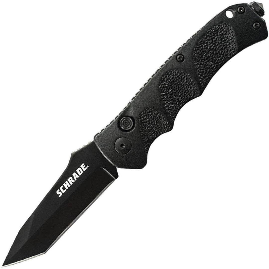 AUTOMATIC-Schrade - Auto Black Tanto Plain 3.3" Blade - ASC60BT