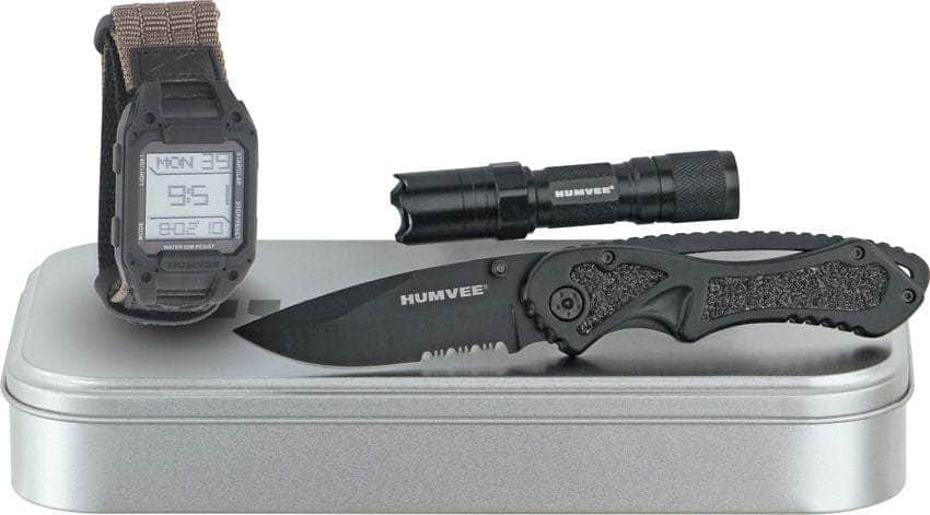 Humvee Recon Mission Combo Set with Watch, Pocket Knife, and LED Light