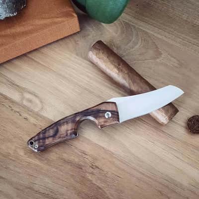LePetit Cigar Cutter Knife – Gunstock Walnut Burl