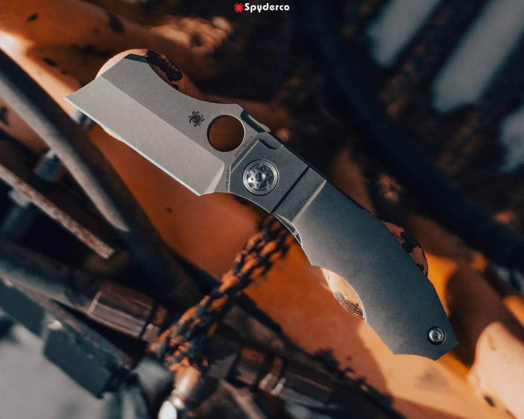 Spyderco Stovepipe C260TIP Folding Knife – 2.78" CPM 20CV Cleaver, Titanium
