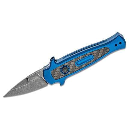 Kershaw Launch 12CA Automatic Knife – Blue / Carbon Fiber, 1.9-inch BlackWash