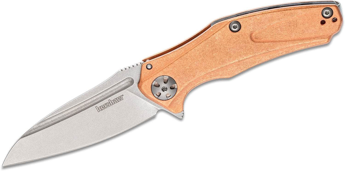 Kershaw Natrix 7006CU Folding Knife – 2.75" D2 Stonewashed Drop Point, Copper Handle