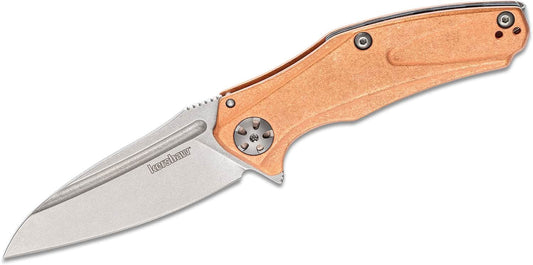 Kershaw Natrix 7006CU Folding Knife – 2.75" D2 Stonewashed Drop Point, Copper Handle