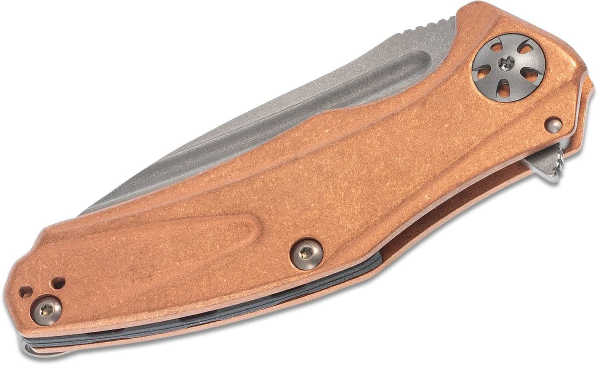 Kershaw Natrix 7006CU Folding Knife – 2.75" D2 Stonewashed Drop Point, Copper Handle