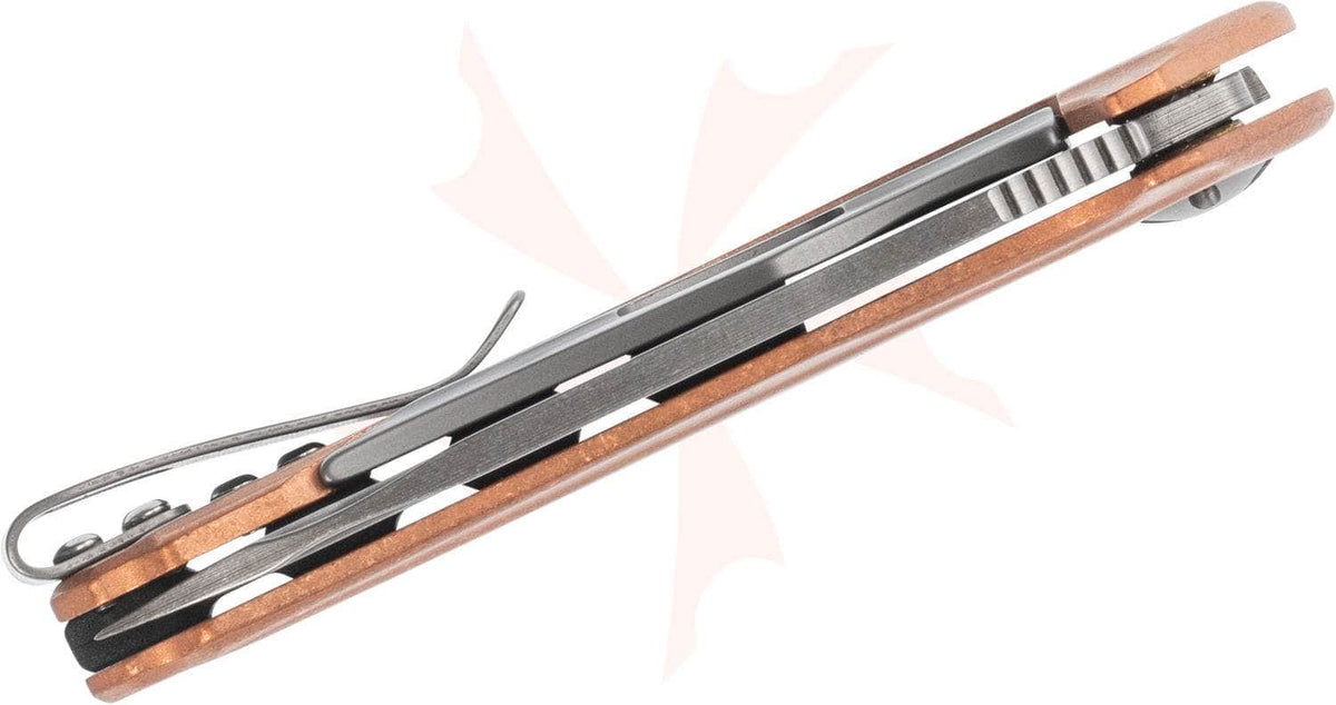 Kershaw Natrix 7006CU Folding Knife – 2.75" D2 Stonewashed Drop Point, Copper Handle