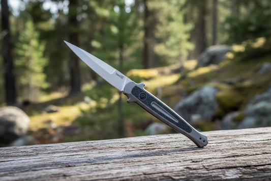 Kershaw Launch 8 Stiletto Automatic Knife, 3.5" CPM 154 Blade, Black Aluminum Handle (7150)