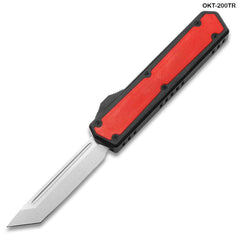 Red Strike OTF Automatic Knife OKT-200TR | 3” D2 Tanto Red/Black Aluminum