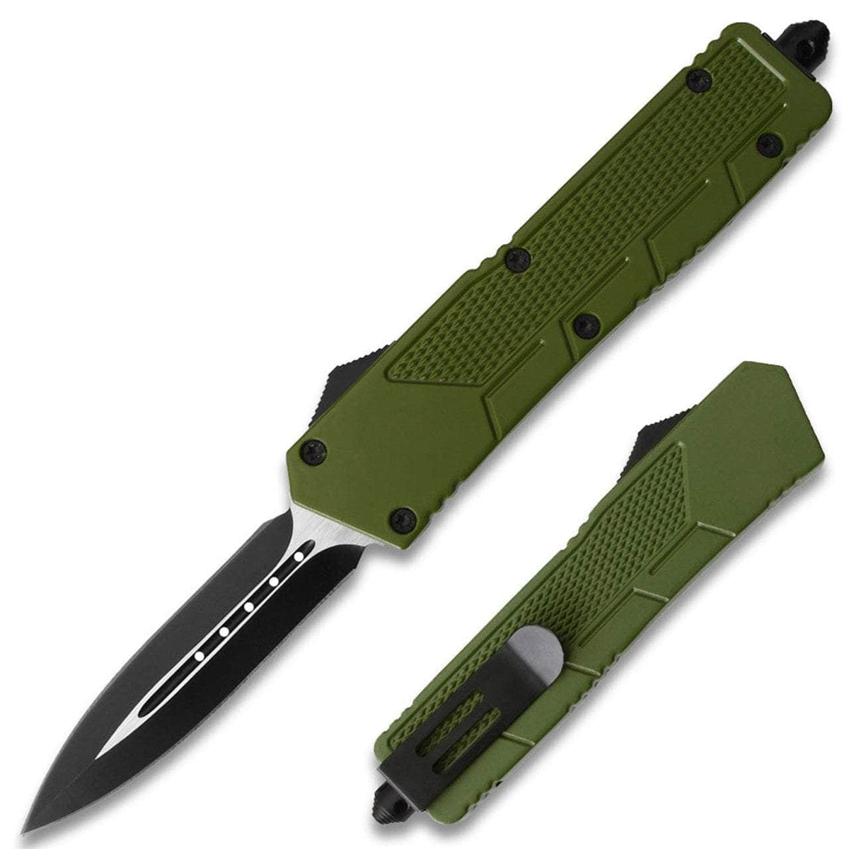 Green Spear Point OTF Out The Front Assisted Open Tactical Glass Breaker
OTFL-201GR