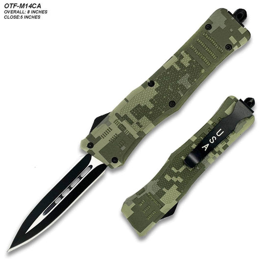 Delta Force OTF Out The Front Automatic Spear Point Knife 8" overall OTF-M-14CA