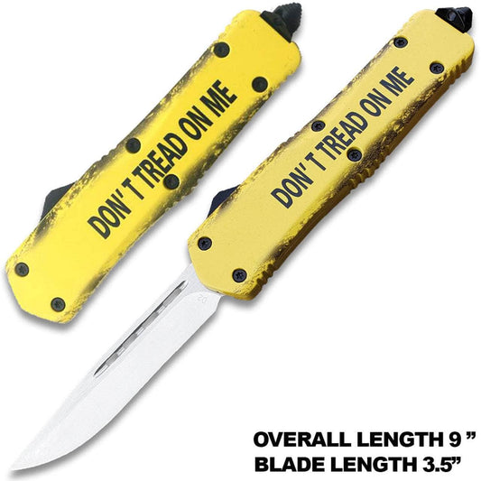 DON'T TREAD ON ME! Drop Point OTF Knife - Clip Plain USA
OTFL-16YLW